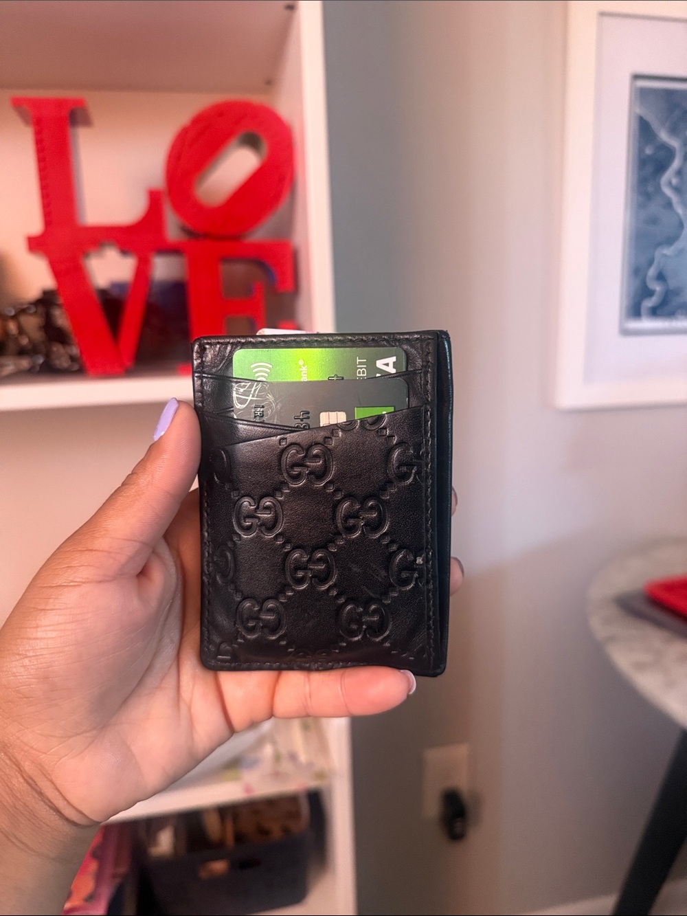 Gucci Leather Ssima Card Case